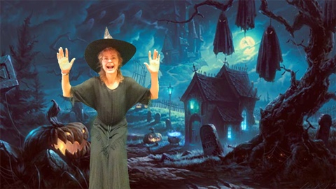 green screen halloween witch photo